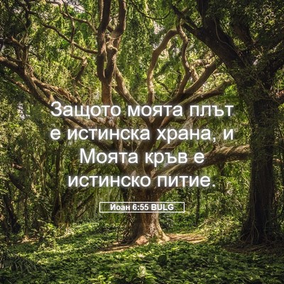 Picture 05 - Йоан 6:55 BULG - Защото моята плът е - Bible Verse Picture