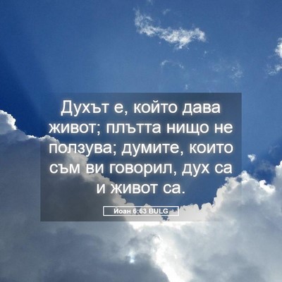 Picture 05 - Йоан 6:63 BULG - Духът е, който дава живот; - Bible Verse Picture