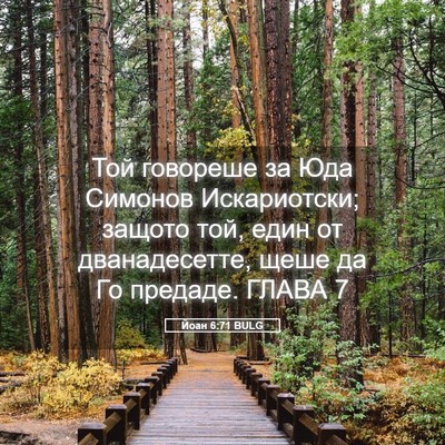 Picture 05 - Йоан 6:71 BULG - Той говореше за Юда - Bible Verse Picture