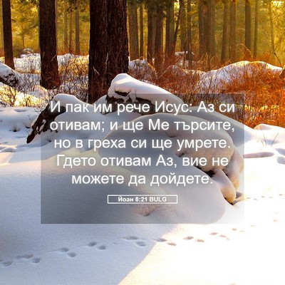 Picture 05 - Йоан 8:21 BULG - И пак им рече Исус: Аз си - Bible Verse Picture