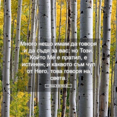 Picture 05 - Йоан 8:26 BULG - Много нещо имам да говоря и - Bible Verse Picture