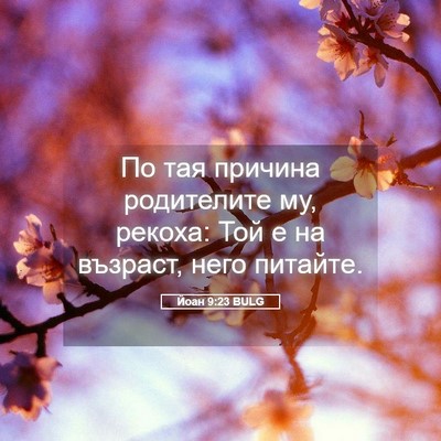Picture 05 - Йоан 9:23 BULG - По тая причина родителите - Bible Verse Picture