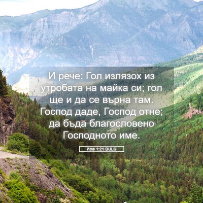 Picture 05 - Йов 1:21 BULG - И рече: Гол излязох из - Bible Verse Picture