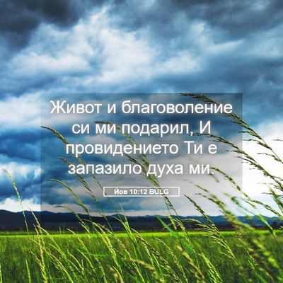 Picture 05 - Йов 10:12 BULG - Живот и благоволение си ми - Bible Verse Picture
