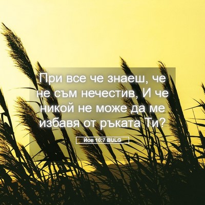 Picture 05 - Йов 10:7 BULG - При все че знаеш, че не съм - Bible Verse Picture