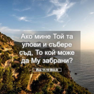 Picture 05 - Йов 11:10 BULG - Ако мине Той та улови и - Bible Verse Picture
