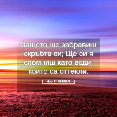 Picture 05 - Йов 11:16 BULG - Защото ще забравиш скръбта - Bible Verse Picture