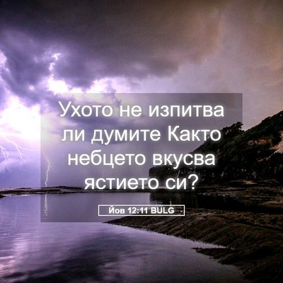 Picture 05 - Йов 12:11 BULG - Ухото не изпитва ли думите - Bible Verse Picture