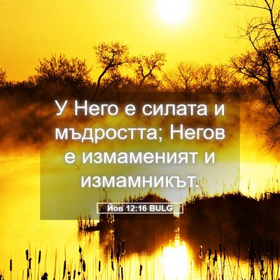 Picture 05 - Йов 12:16 BULG - У Него е силата и - Bible Verse Picture