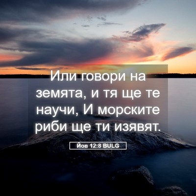 Picture 05 - Йов 12:8 BULG - Или говори на земята, и тя - Bible Verse Picture