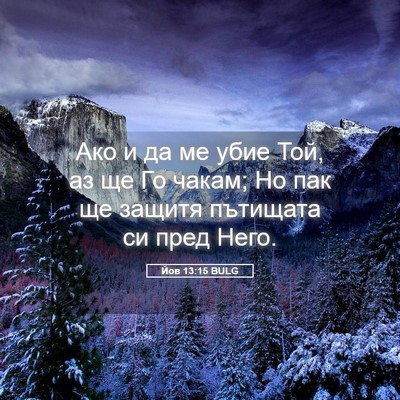 Picture 05 - Йов 13:15 BULG - Ако и да ме убие Той, аз ще - Bible Verse Picture