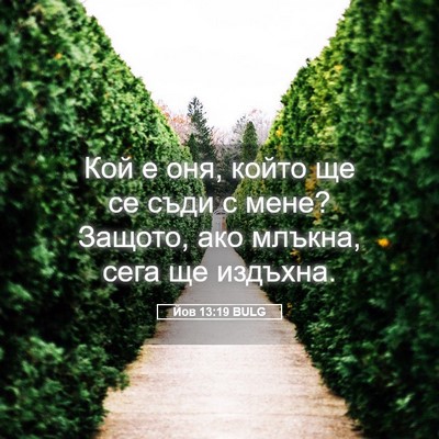 Picture 05 - Йов 13:19 BULG - Кой е оня, който ще се съди - Bible Verse Picture