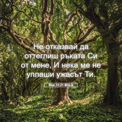 Picture 05 - Йов 13:21 BULG - Не отказвай да оттеглиш - Bible Verse Picture
