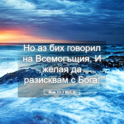 Picture 05 - Йов 13:3 BULG - Но аз бих говорил на - Bible Verse Picture