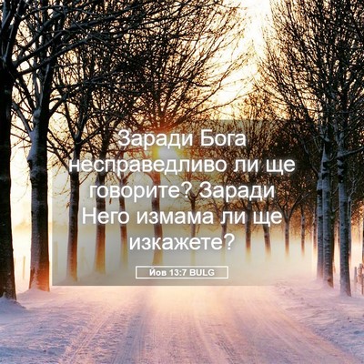 Picture 05 - Йов 13:7 BULG - Заради Бога несправедливо - Bible Verse Picture
