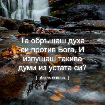 Picture 05 - Йов 15:13 BULG - Та обръщаш духа си против - Bible Verse Picture