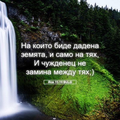 Picture 05 - Йов 15:19 BULG - На които биде дадена - Bible Verse Picture