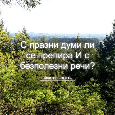 Picture 05 - Йов 15:3 BULG - С празни думи ли се препира - Bible Verse Picture