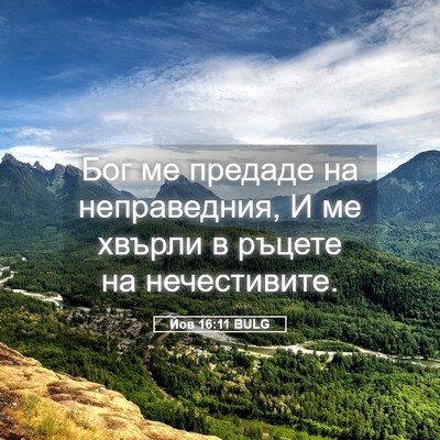 Picture 05 - Йов 16:11 BULG - Бог ме предаде на - Bible Verse Picture