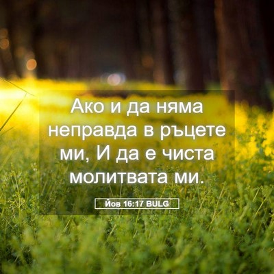 Picture 05 - Йов 16:17 BULG - Ако и да няма неправда в - Bible Verse Picture