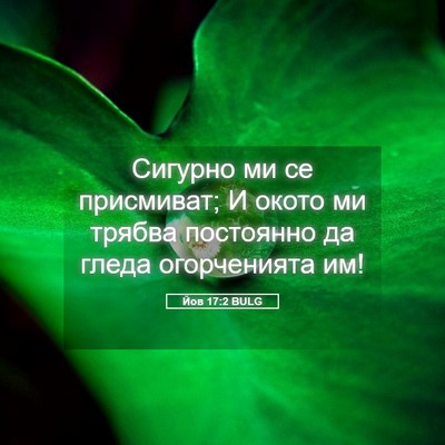 Picture 05 - Йов 17:2 BULG - Сигурно ми се присмиват; И - Bible Verse Picture