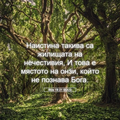 Picture 05 - Йов 18:21 BULG - Наистина такива са - Bible Verse Picture