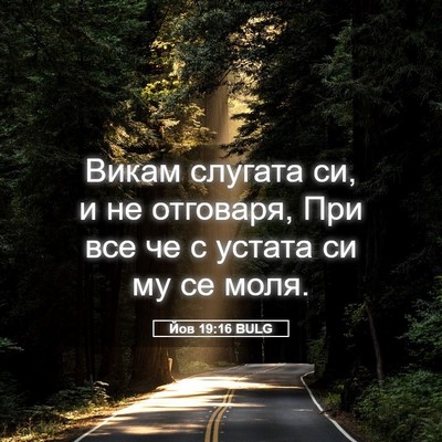 Picture 05 - Йов 19:16 BULG - Викам слугата си, и не - Bible Verse Picture