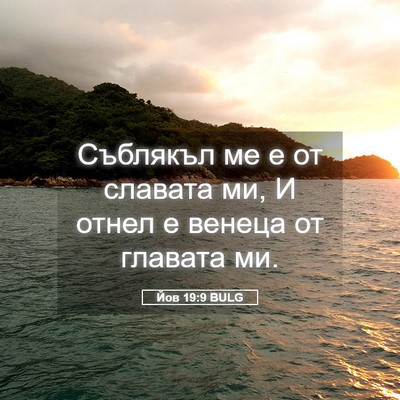 Picture 05 - Йов 19:9 BULG - Съблякъл ме е от славата - Bible Verse Picture
