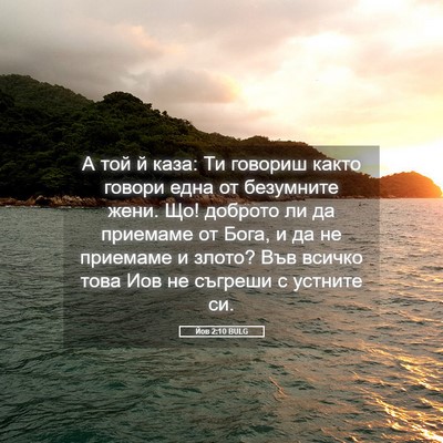 Picture 05 - Йов 2:10 BULG - А той й каза: Ти говориш - Bible Verse Picture