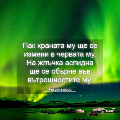 Picture 05 - Йов 20:14 BULG - Пак храната му ще се измени - Bible Verse Picture