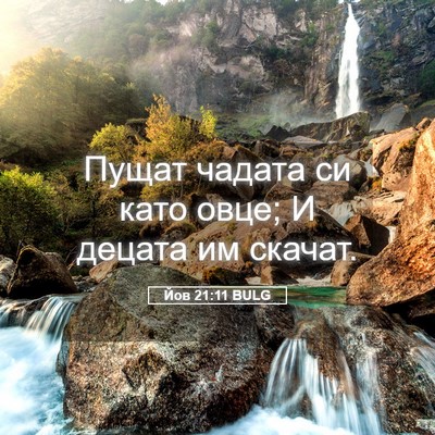 Picture 05 - Йов 21:11 BULG - Пущат чадата си като овце; - Bible Verse Picture
