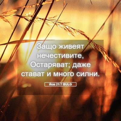Picture 05 - Йов 21:7 BULG - Защо живеят нечестивите, - Bible Verse Picture