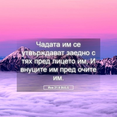 Picture 05 - Йов 21:8 BULG - Чадата им се утвърждават - Bible Verse Picture