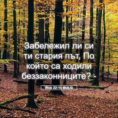Picture 05 - Йов 22:15 BULG - Забележил ли си ти стария - Bible Verse Picture