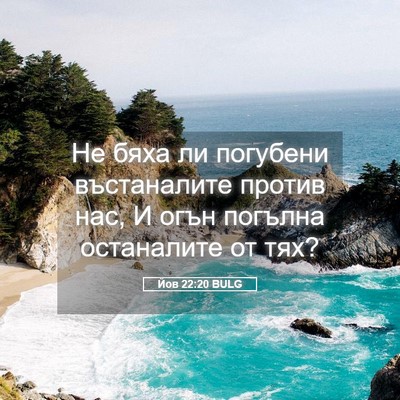 Picture 05 - Йов 22:20 BULG - Не бяха ли погубени - Bible Verse Picture