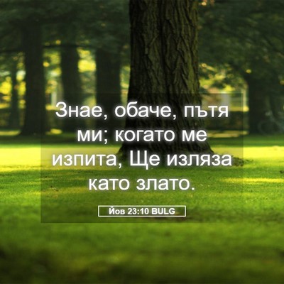 Picture 05 - Йов 23:10 BULG - Знае, обаче, пътя ми; когато - Bible Verse Picture