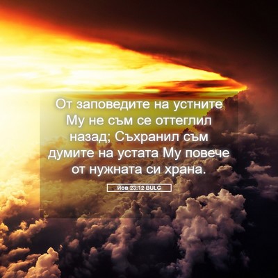 Picture 05 - Йов 23:12 BULG - От заповедите на устните - Bible Verse Picture