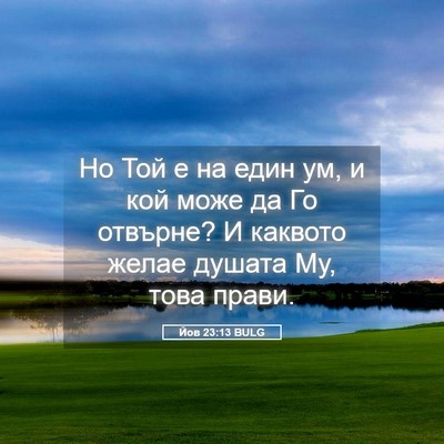 Picture 05 - Йов 23:13 BULG - Но Той е на един ум, и кой - Bible Verse Picture