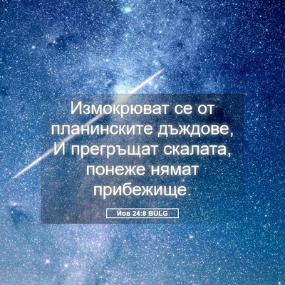 Picture 05 - Йов 24:8 BULG - Измокрюват се от - Bible Verse Picture