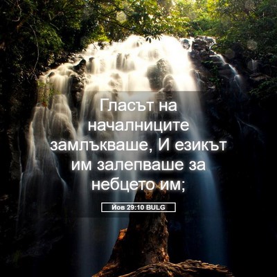 Picture 05 - Йов 29:10 BULG - Гласът на началниците - Bible Verse Picture