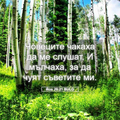 Picture 05 - Йов 29:21 BULG - Човеците чакаха да ме - Bible Verse Picture