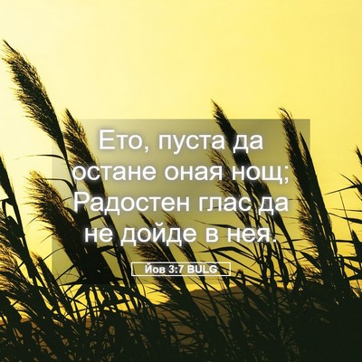Picture 05 - Йов 3:7 BULG - Ето, пуста да остане оная - Bible Verse Picture