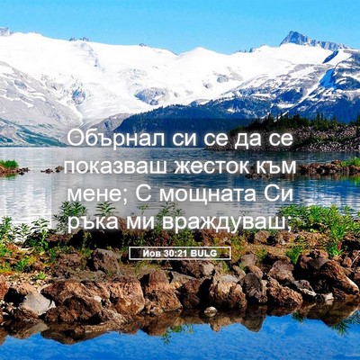 Picture 05 - Йов 30:21 BULG - Обърнал си се да се - Bible Verse Picture