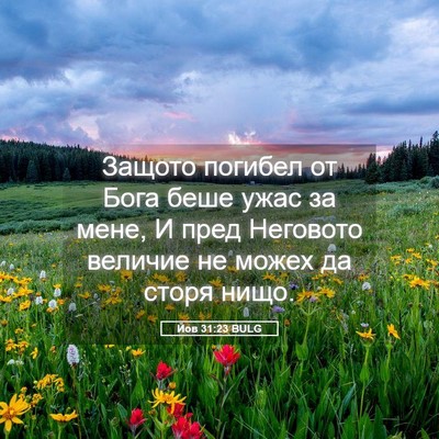 Picture 05 - Йов 31:23 BULG - Защото погибел от Бога - Bible Verse Picture