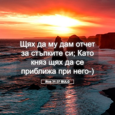 Picture 05 - Йов 31:37 BULG - Щях да му дам отчет за - Bible Verse Picture