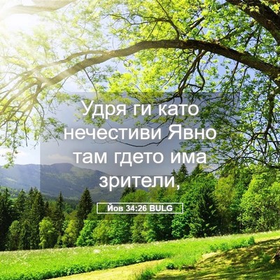 Picture 05 - Йов 34:26 BULG - Удря ги като нечестиви - Bible Verse Picture