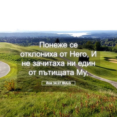 Picture 05 - Йов 34:27 BULG - Понеже се отклониха от - Bible Verse Picture