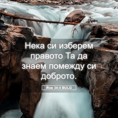 Picture 05 - Йов 34:4 BULG - Нека си изберем правото Та - Bible Verse Picture