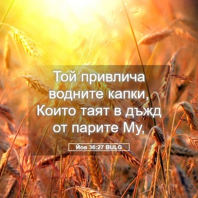 Picture 05 - Йов 36:27 BULG - Той привлича водните - Bible Verse Picture