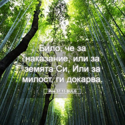Picture 05 - Йов 37:13 BULG - Било, че за наказание, или - Bible Verse Picture